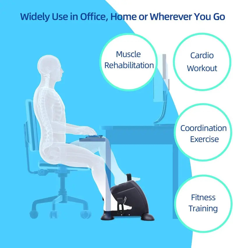 Under-Desk Pedal Exerciser â€?LCD Monitor, Quiet Foot & Arm Cycling Machine with Non-Slip Base