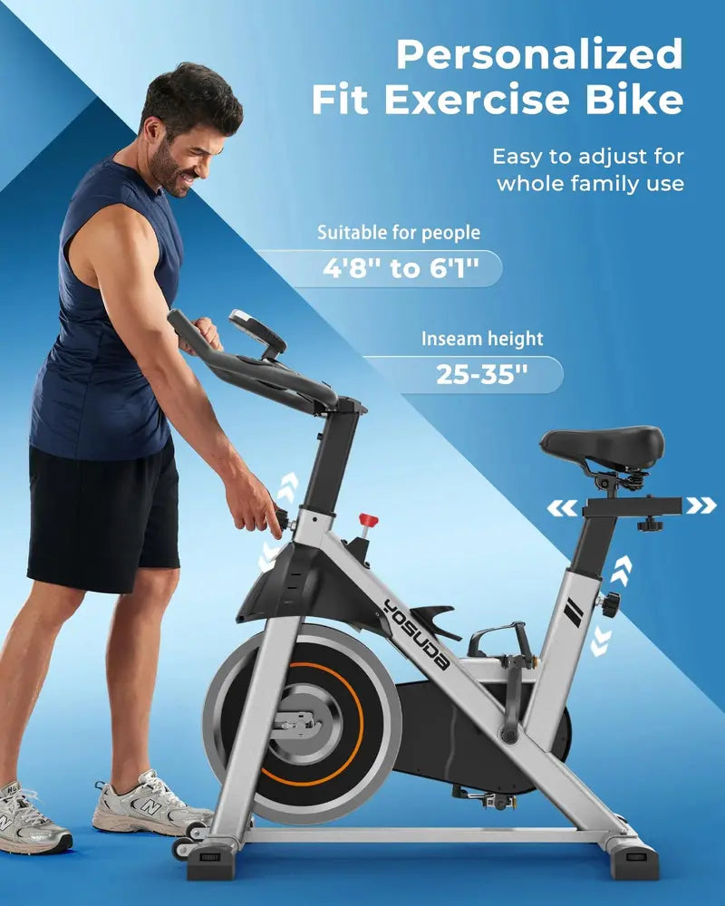 YOSUDA Magnetic Resistance Indoor Cycling Bike â€?Foldable Stationary Exercise Bike for Home Workouts