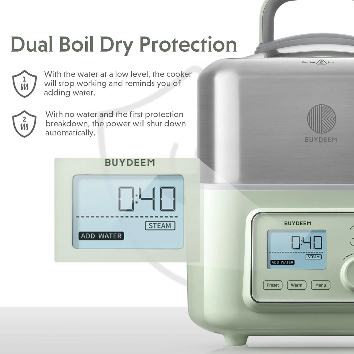 BUYDEEM 5-Quart Electric Food Steamer for Cooking