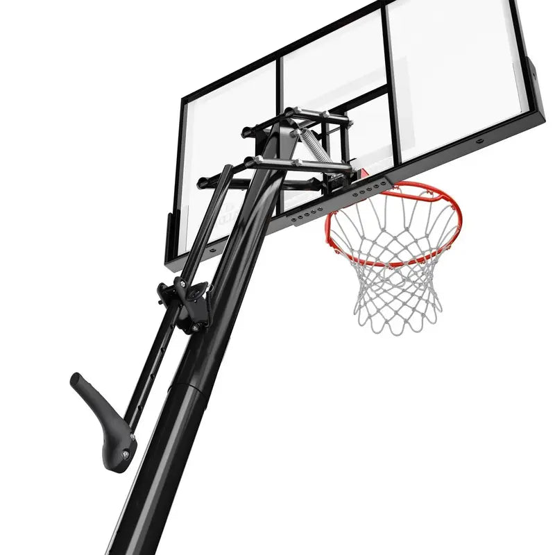 Spalding ExactaHeight Basketball Hoop â€?54-Inch Shatterproof Polycarbonate Backboard, Portable & Adjustable