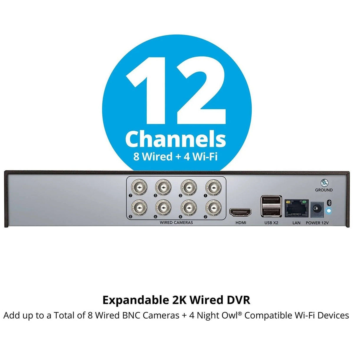 Night Owl 12 Channel DVR Home Security Camera System - 8 Pack - MadeInUSA