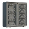 Weatherproof Outdoor Storage Cabinet â€?Off-White Plastic with Interior Shelf