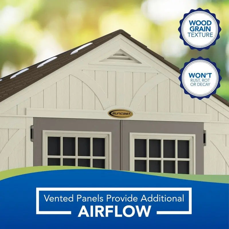Tremont 8â€?x 13â€?Heavy-Duty Plastic Storage Shed â€?Weather-Resistant Outdoor Utility Shelter