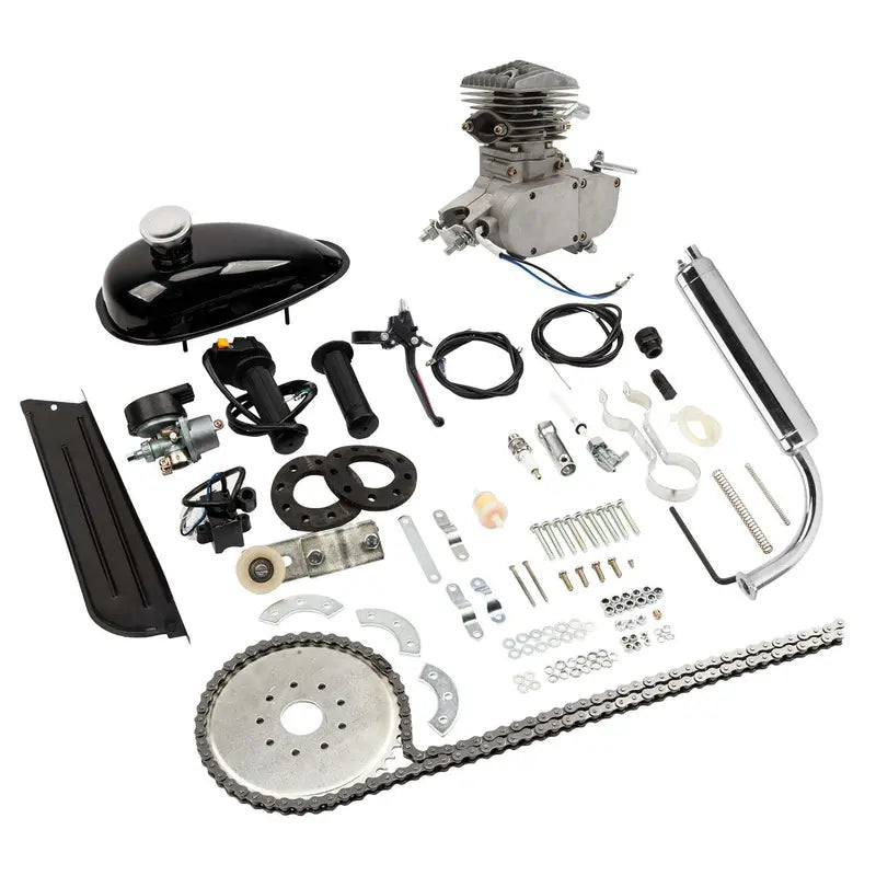 Zimtown 80cc 2-Stroke Motor Kit â€?Silver-White Bike Conversion Kit for 26â€?Wheels