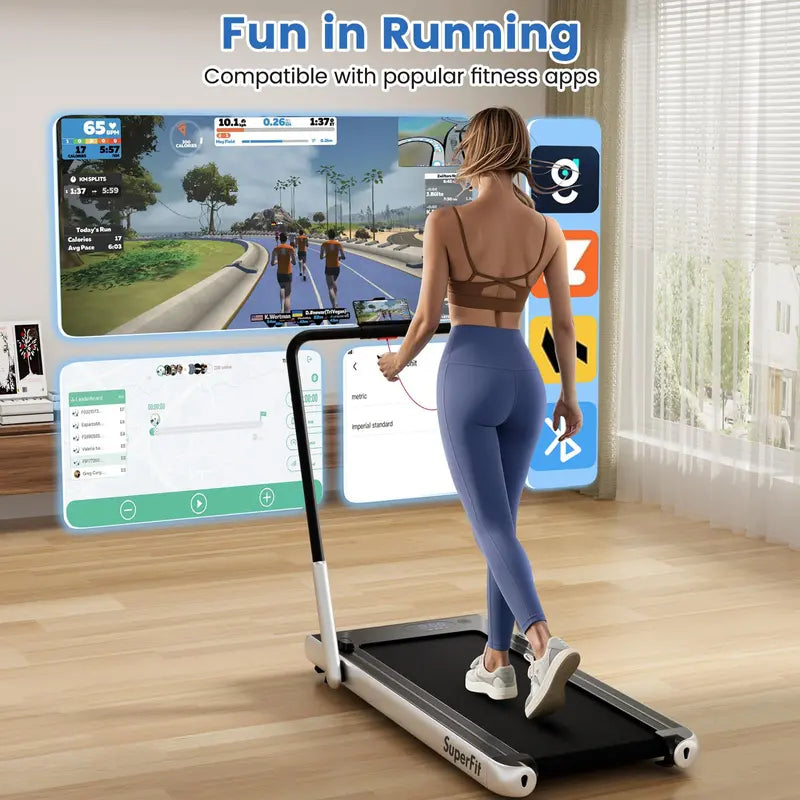 Under-Desk Walking Pad â€?340-LB Capacity Treadmill with Handlebar & App Connectivity