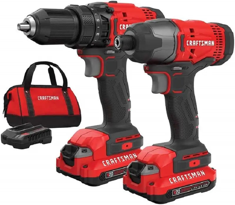V20 MAX Dual-Tool Combo Kit â€?Cordless Drill + Impact Driver with 2 Batteries & Fast Charger (CMCK200C2AM)