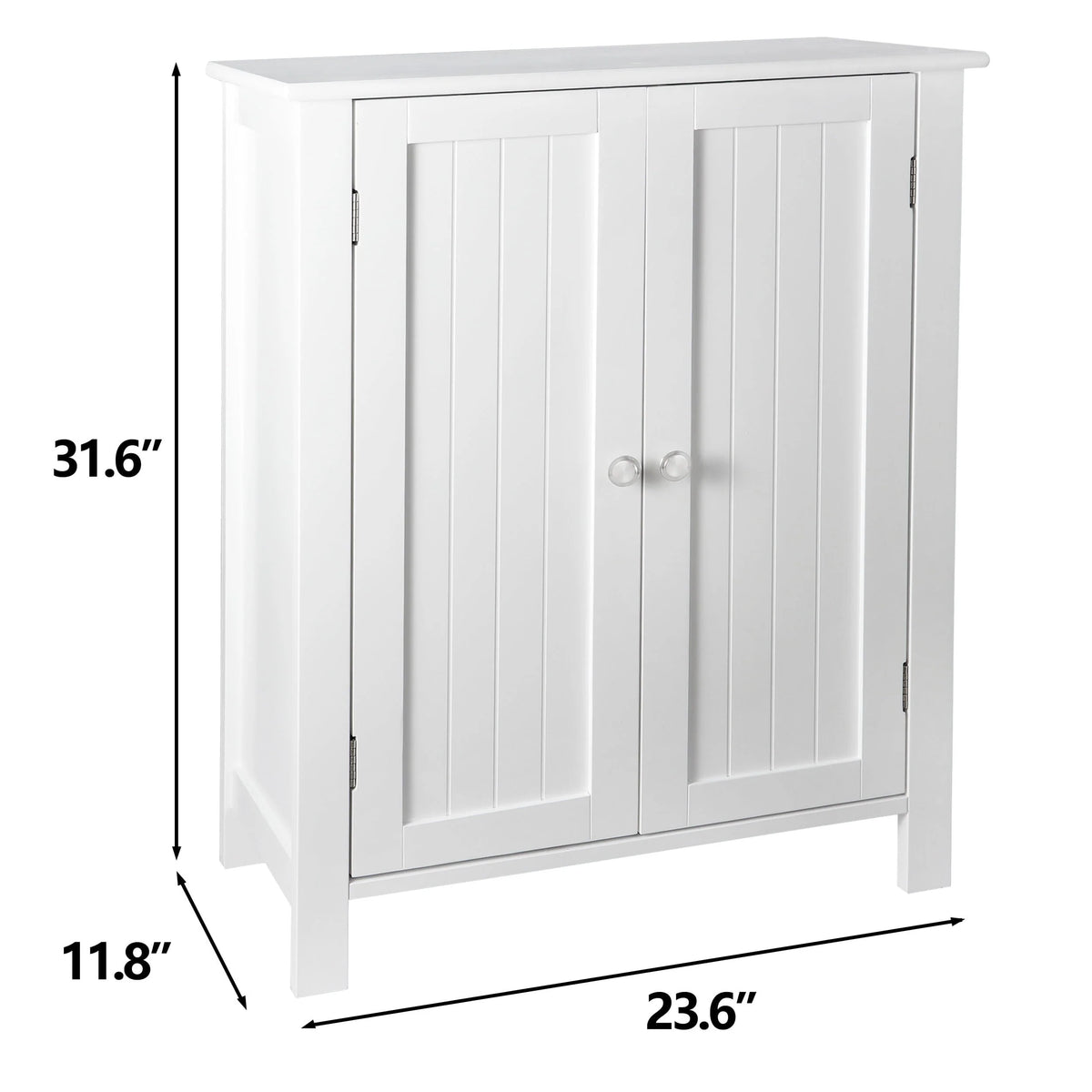 Homgarden 2 - Door Bathroom Floor Storage Cabinet Side Cupboard W/ Adjustable Shelves, 11.8'' W, White