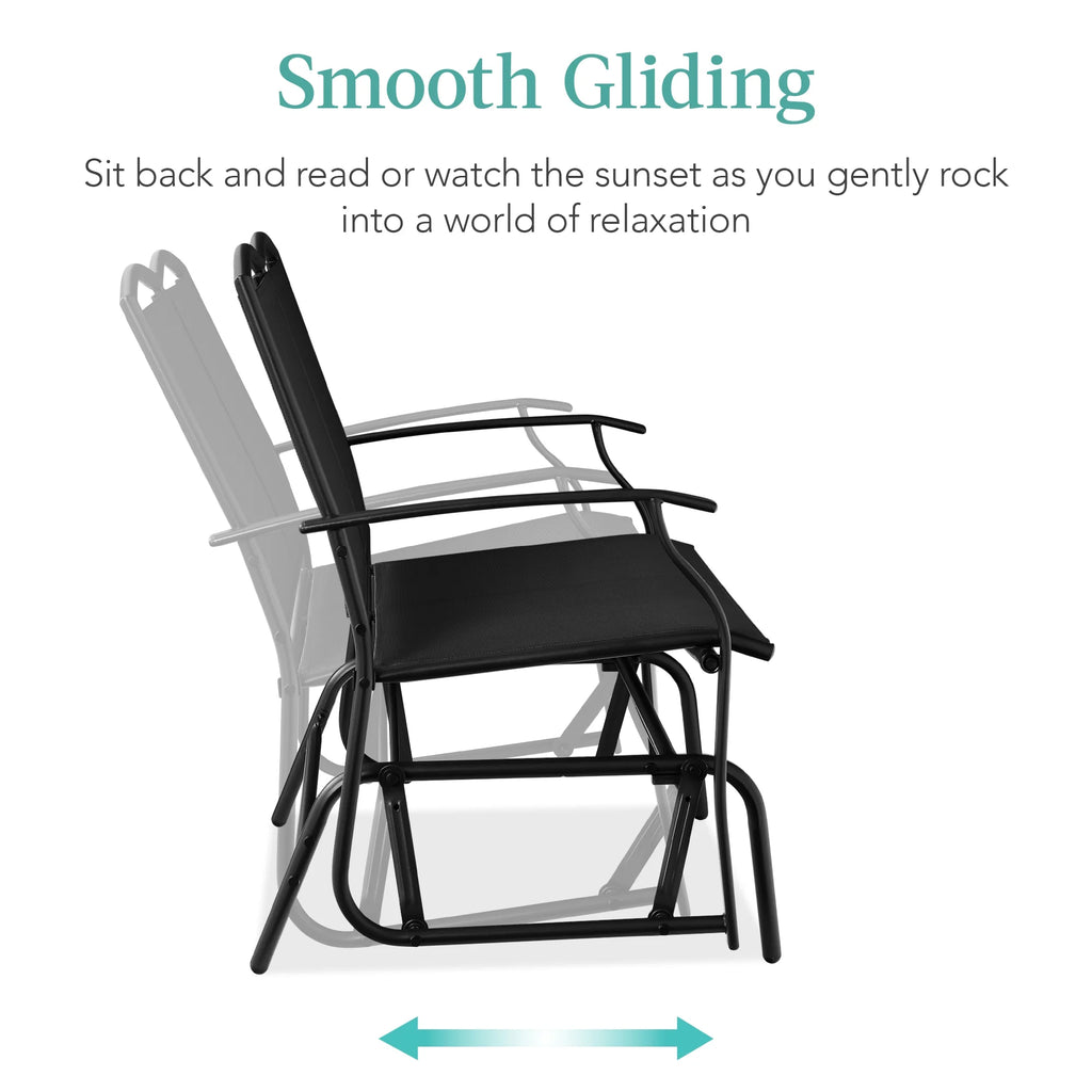 Best Choice Products 2 - Person Outdoor Swing Glider, Steel Patio Loveseat, Bench Rocker W/ Armrests - Gray
