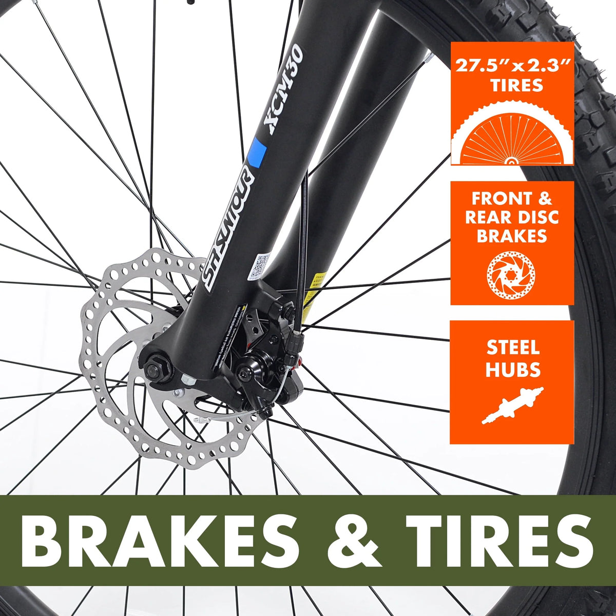 Ozark Trail 27.5" Vibe Mountain Bike, Medium Frame, Black, Adult, Unisex