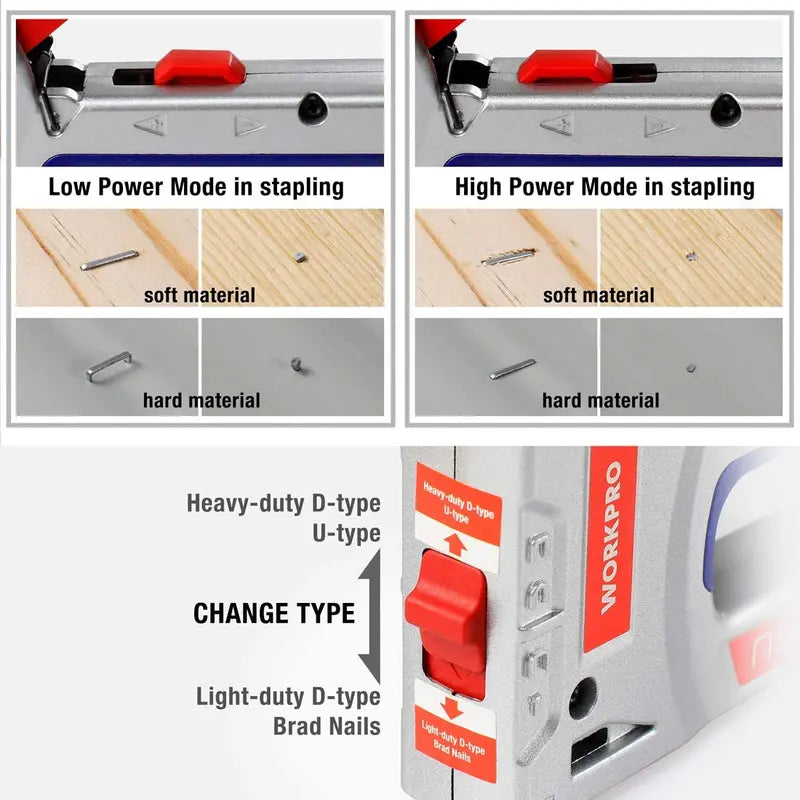 WORKPRO Manual 4-in-1 Staple & Brad Gun â€?Includes 3000 Staples & 1000 Brads