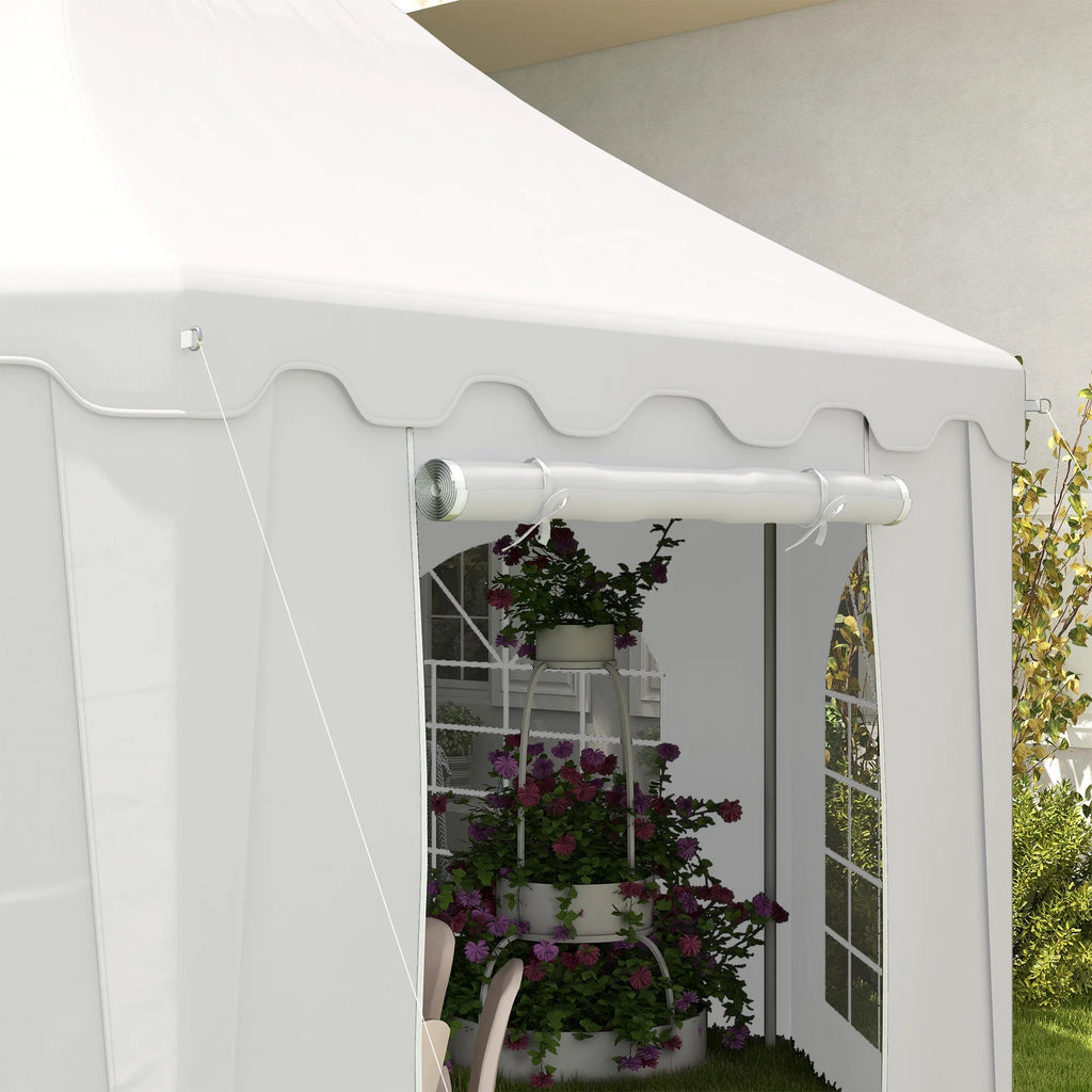 Outsunny 22.3' x 16.4' White Event Outdoor Canopies, Portable
