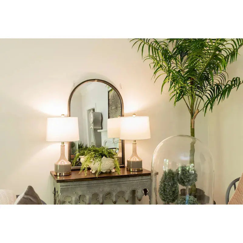 Zinc-Finished Scalloped Edge Sofa Table â€?Wood-and-Metal Accent Piece