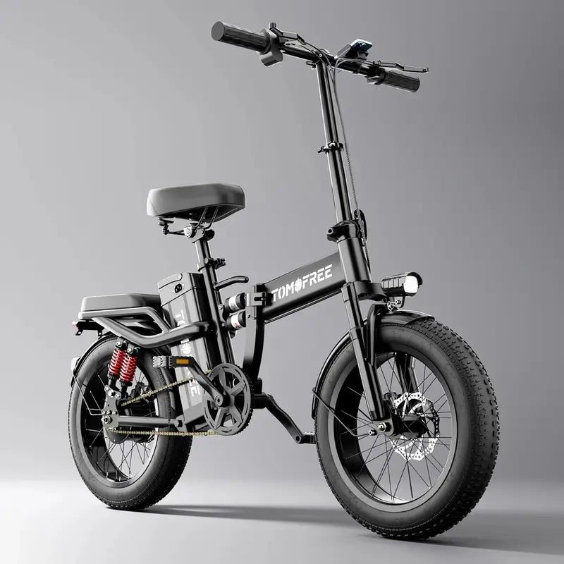 Tomofree T1 1200W Folding E-Bike â€?31 MPH Top Speed, 48V 20Ah Battery, 16×3â€?All-Terrain Tires, LED Display & 330 lb Load Capacity