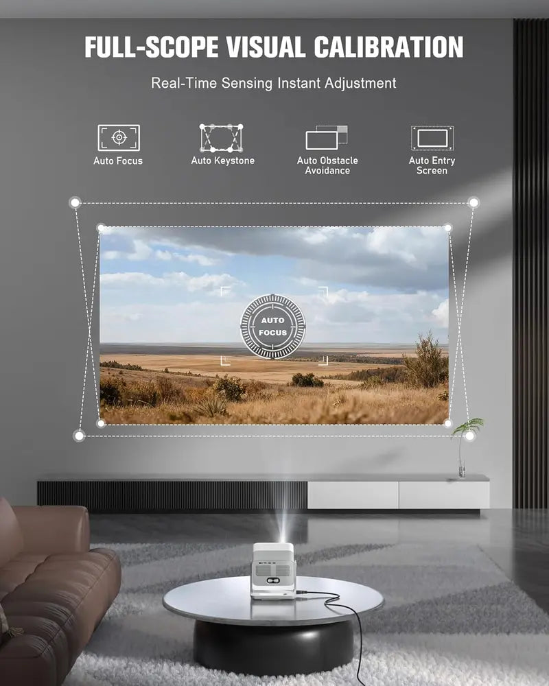 VOPLLS Smart Outdoor Projector with Wi-Fi, Bluetooth, Dolby Audio, and Auto Focus