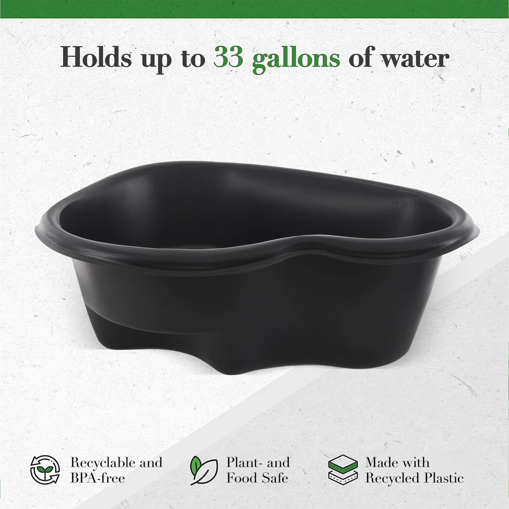 Algreen Rigid Plastic Pond Liner, 33 Gallon Base Accessory for Backyard Ponds - Avonlea