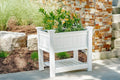 Vita Classic Cambridge Raised Garden Planter â€?White Vinyl, 38″x24″x36â€? BPA-Free, Includes Floor Boards & 20-Year Warranty