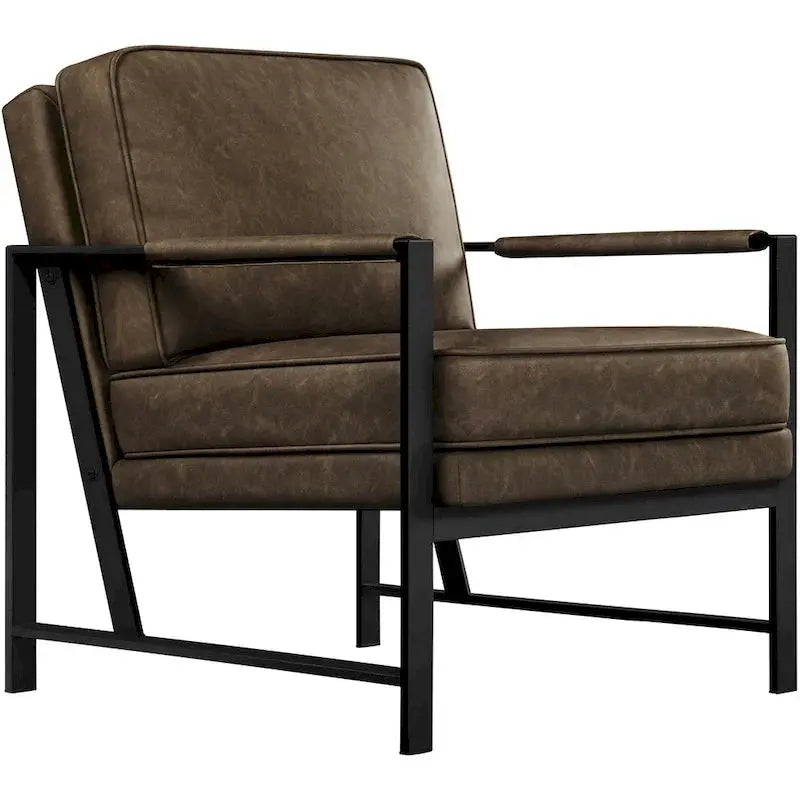 Yaheetech Retro Faux Leather Accent Lounge Chair â€?Vintage-Inspired Upholstered Seating