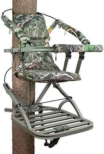 Summit Viper SD Climbing Treestand â€?Lightweight Aluminum, Padded Seat, 300 lb Capacity + Harness