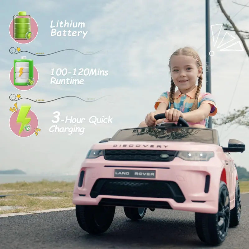 TEOAYEAH Licensed Land Rover Kids' Ride-On Car â€?Lithium-Ion Powered, Remote-Controlled, Built-in Music, Realistic Styling