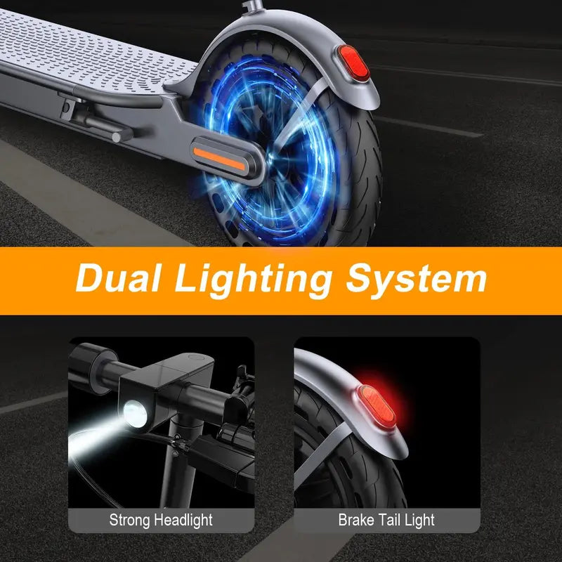VOLPAM SP03 Folding Electric Scooter, 350W Motor, 21 Mile Range, 19 MPH Speed, App Control, Solid Tires, UL2272 Certified