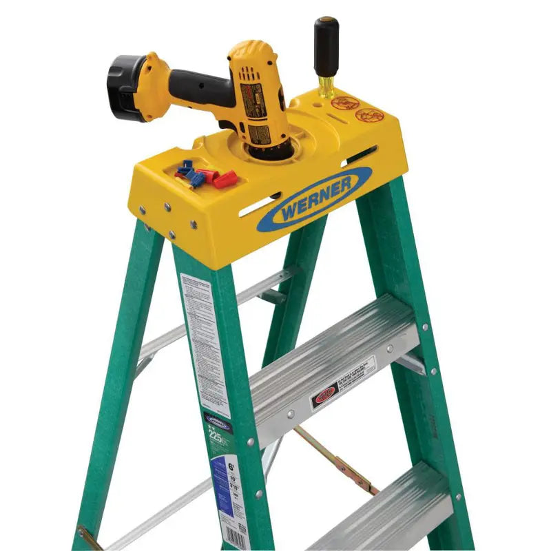 Werner 5906 6â€?Fiberglass Step Ladder with Yellow Top 22lb. Load Capacity Type II Duty Rankings