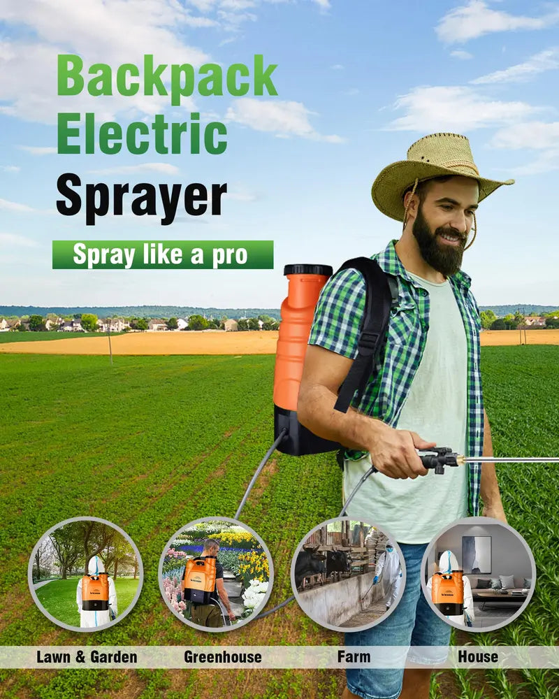 WOEKBON 4-Gallon Electric Garden Sprayer â€?Rechargeable Pump Sprayer for Pesticides and Fertilizers
