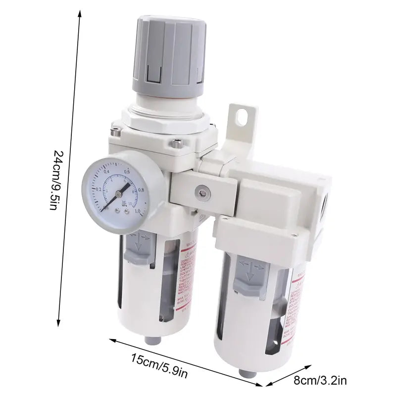 YIYIBYUS 1/2â€?NPT Air Pressure Regulator, Air Dryer Filter System, Water Trap Separator Semi-automatic Drain