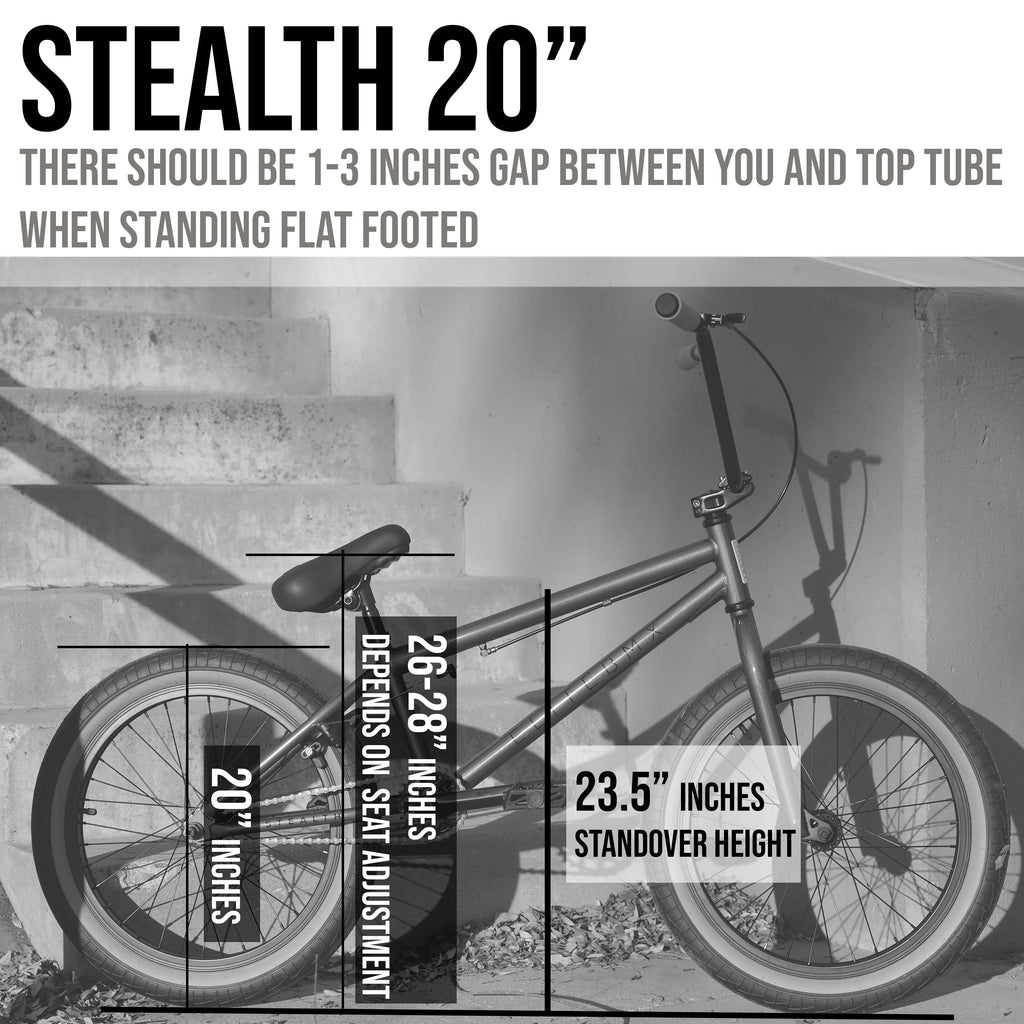 Elite BMX Bicycle 20 Freestyle Bike - Stealth Blue Purple Ideal for Ages 7 to 18 Years