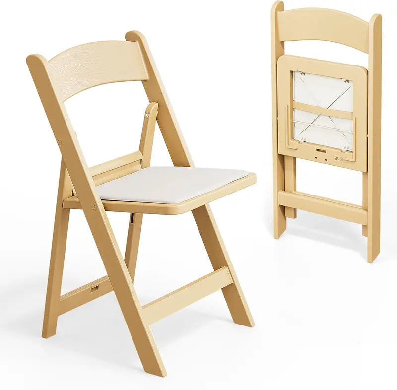 VINGLI Resin Folding Chair â€?Lightweight Plastic Seat with Cushioned Comfort and Easy Storage