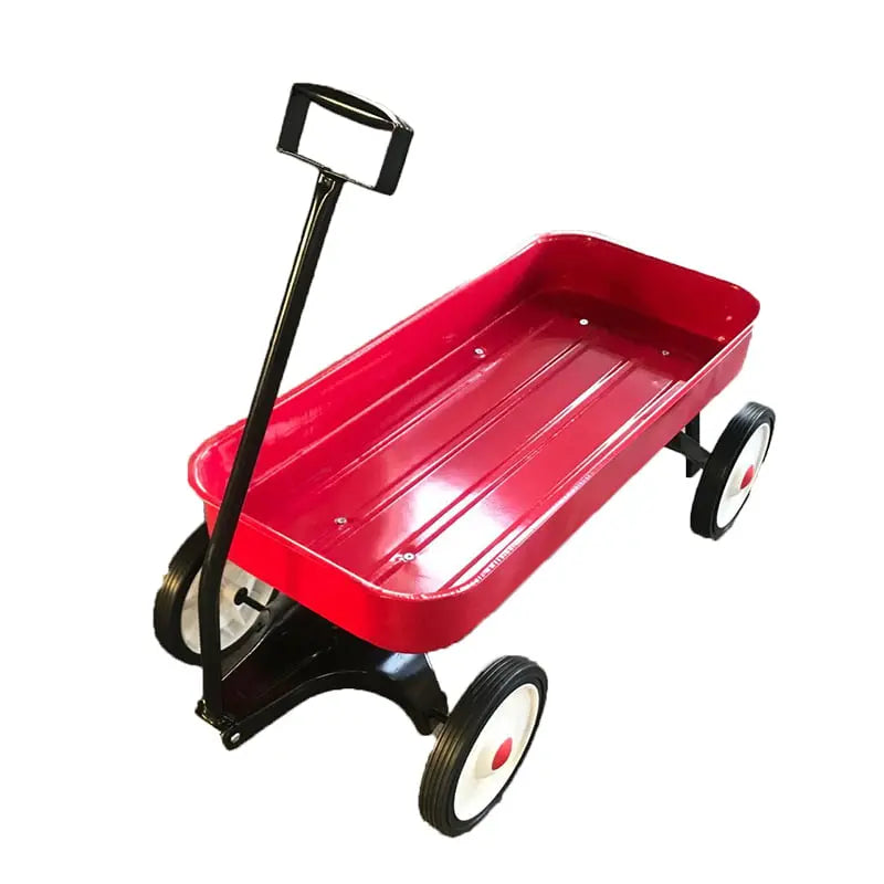 Synergistic Children's Classic Pull Along Red Steel Wagon â€?Ages 3 Years and up