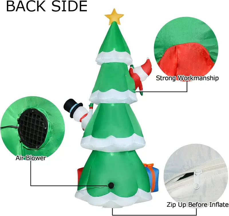 ZXSWONLY 9Ft Christmas Inflatable Tree with LED Lights, Multicolor Gift Boxes & Star for Indoor/Outdoor Holiday Decor