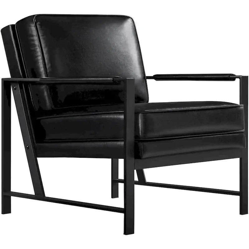 Yaheetech Retro Faux Leather Accent Lounge Chair â€?Vintage-Inspired Upholstered Seating