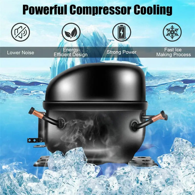 Stainless Steel Countertop Ice Maker â€?48LB/24H Output, LCD Display, Self-Cleaning Function & Ice Scoop Basket