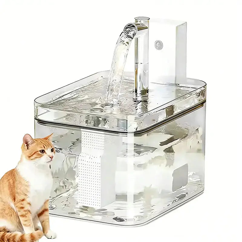 Wireless Rechargeable Cat Fountain â€?1.5L Motion-Activated Design with Quiet Pump & Filter for Small Pets
