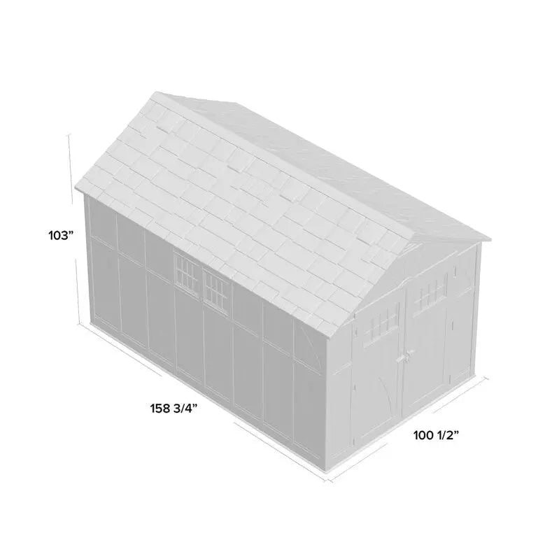 Tremont 8â€?x 13â€?Heavy-Duty Plastic Storage Shed â€?Weather-Resistant Outdoor Utility Shelter