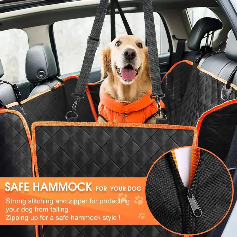 Waterproof Dog Car Seat Cover â€?Scratchproof, Nonslip Backseat Protector with Side Flaps & 4 Bags