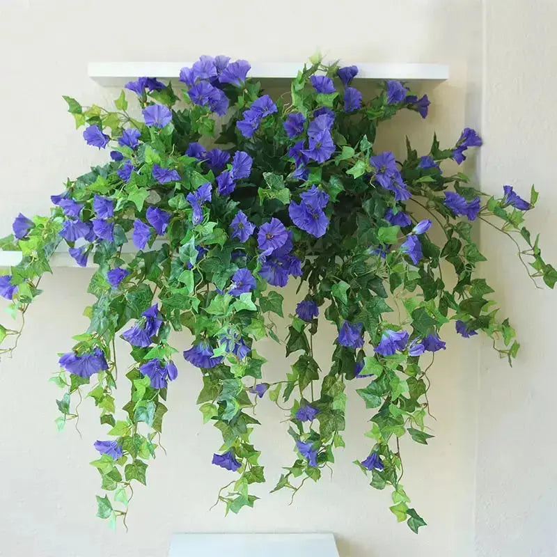 SunVista UV-Resistant Artificial Morning Glory Vine â€?Lifelike, Fade-Proof Floral Garland (Buy One, Get One Free)