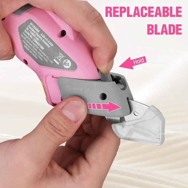 WORKPRO 4V Rechargeable Electric Scissors â€?Compact Cordless Cutter with Storage Case and 2 Blades