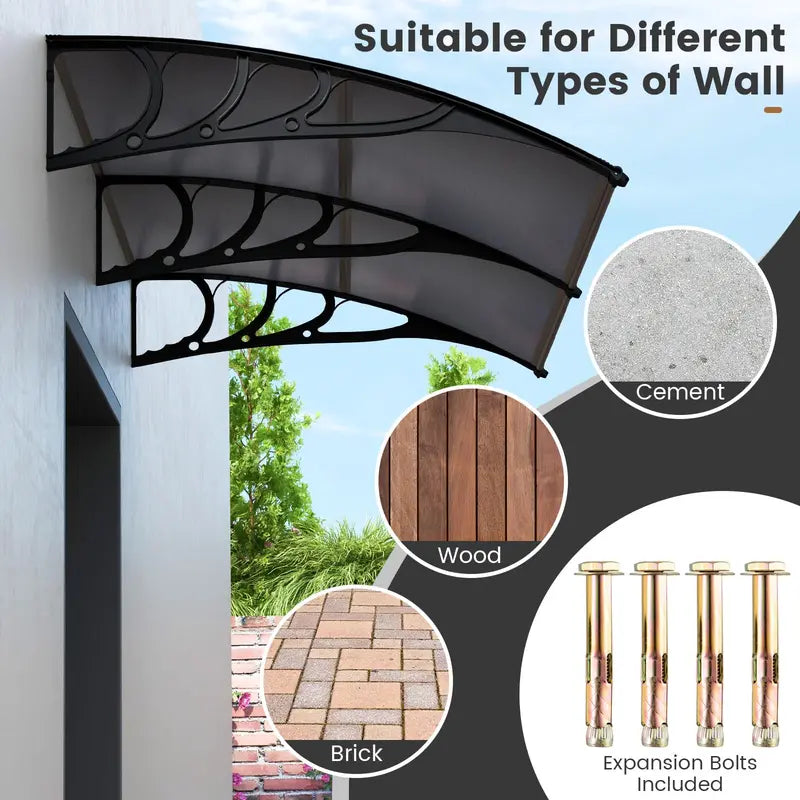 Sun and Rain-Resistant Window or Door Awning â€?UPF 50+ UV Protection