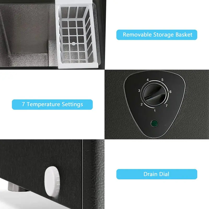 Wanai 3.5 Cu Ft Compact Chest Freezer â€?Energy Efficient, Removable Basket, Precise Temperature Dial
