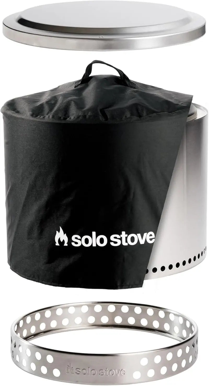 Solo Stove Bonfire 2.0 Smokeless Fire Pit â€?19.5â€?Stainless Steel Portable Outdoor Fireplace with Stand & Ash Pan, Perfect for 4â€? People