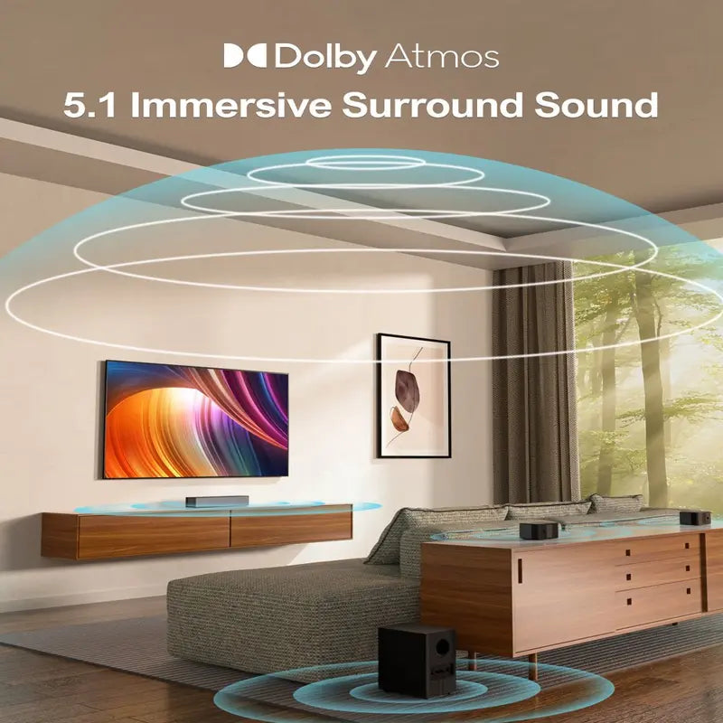 Ultimea 410W Dolby Atmos Sound Bar with Wireless Subwoofer   Immersive 5.1 Surround Sound System for TV