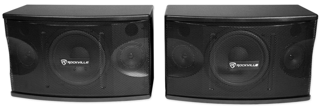 2) Rockville KPS80 8" Karaoke Vocal Speakers+Singmix 5 Bluetooth Amplifier Mixer + Rockville R14GSBR100 Red/Blk 14 Gauge 100' Ft. Mini Spool Car Audio Speaker Wire