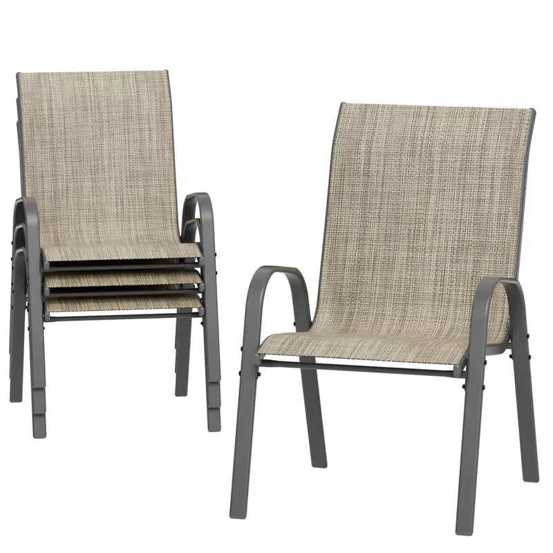UDPATIO Modern Patio Dining Chair Set â€?4-Piece All-Weather Wicker Chairs with Cushioned Seats