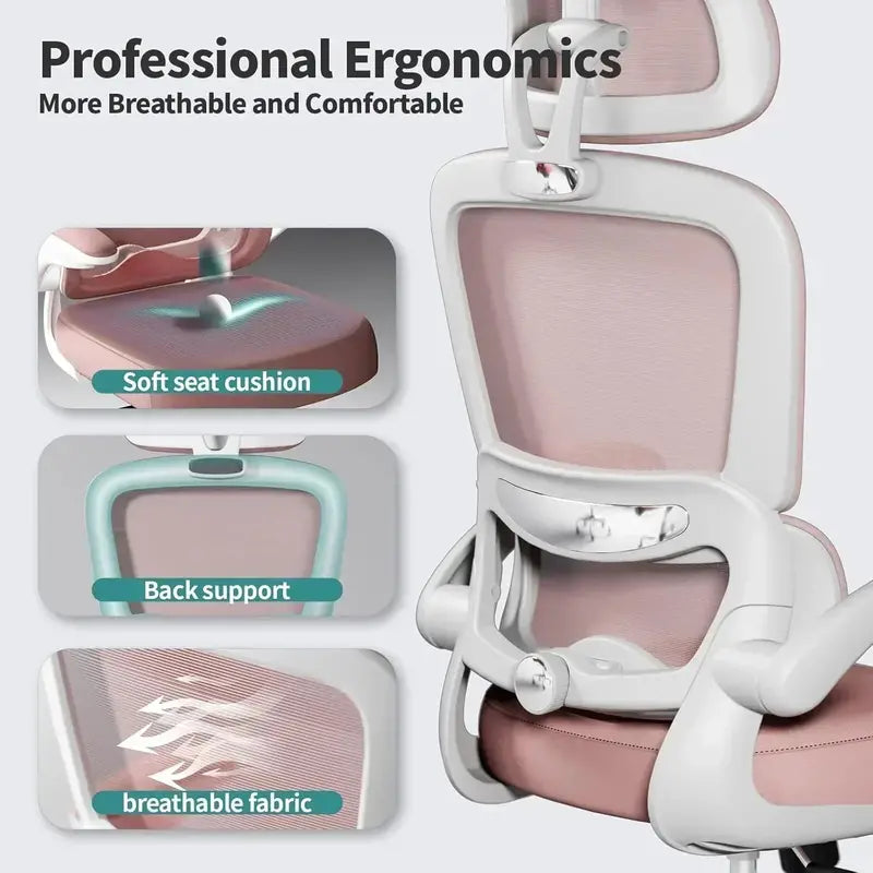 TRALT Ergonomic Office Chair â€?Heavy-Duty 330 lb Capacity Home or Gaming Seat with 360° Casters