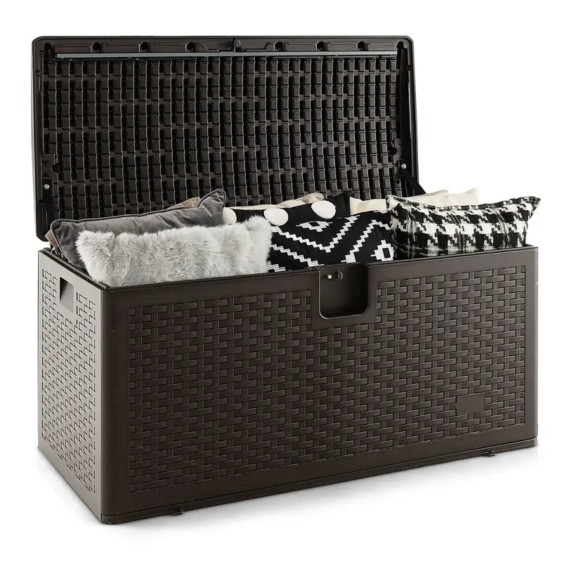 Weatherproof Resin Outdoor Storage Box â€?31/73/100 Gallon Locking Patio Chest