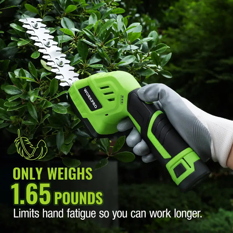 WORKPRO 12V Cordless 2-in-1 Grass & Hedge Trimmer â€?Includes 2.0Ah Battery + 1-Hour Fast Charger