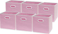 6 Pack - Simplehouseware Cube Baskets with Handles, Pink