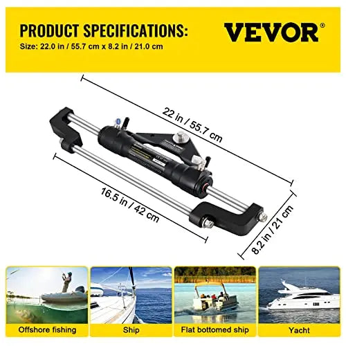 VEVOR Hydraulic Steering for Boats 300HP, Outboard Hydraulic Steering Cylinder