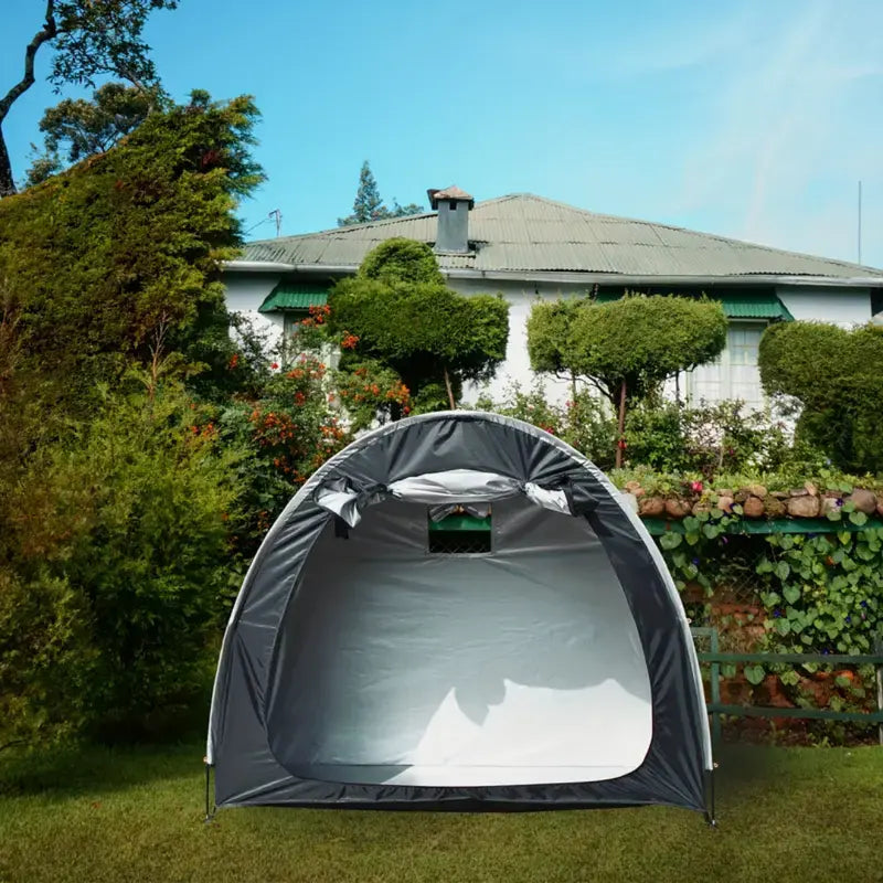 WeatherShield Dual-Bike Storage Tent â€?Waterproof, UV-Resistant Cover for Two Bicycles